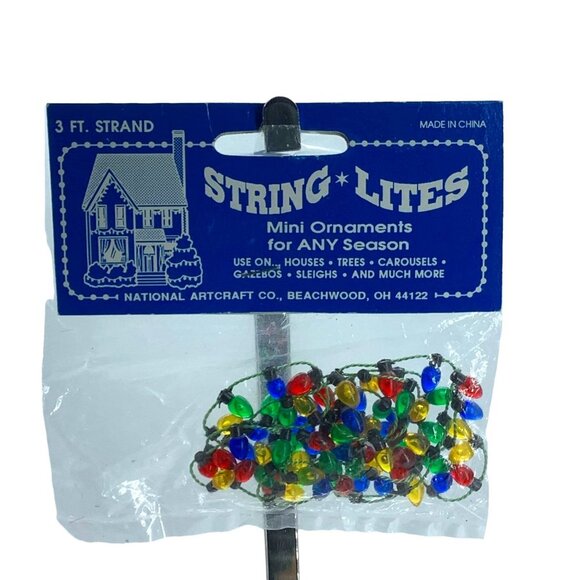 National Artcraft Co. Mini Ornaments String Lites Lights 3 Feet Colorful NEW - Picture 1 of 3